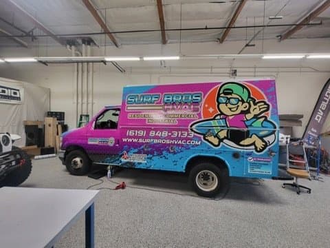 Surf Bros HVAC box truck wrap