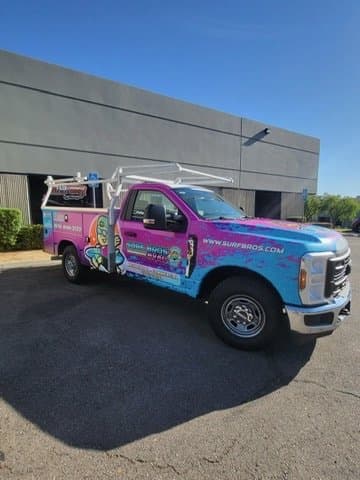 Surf Bros HVAC pickup service truck